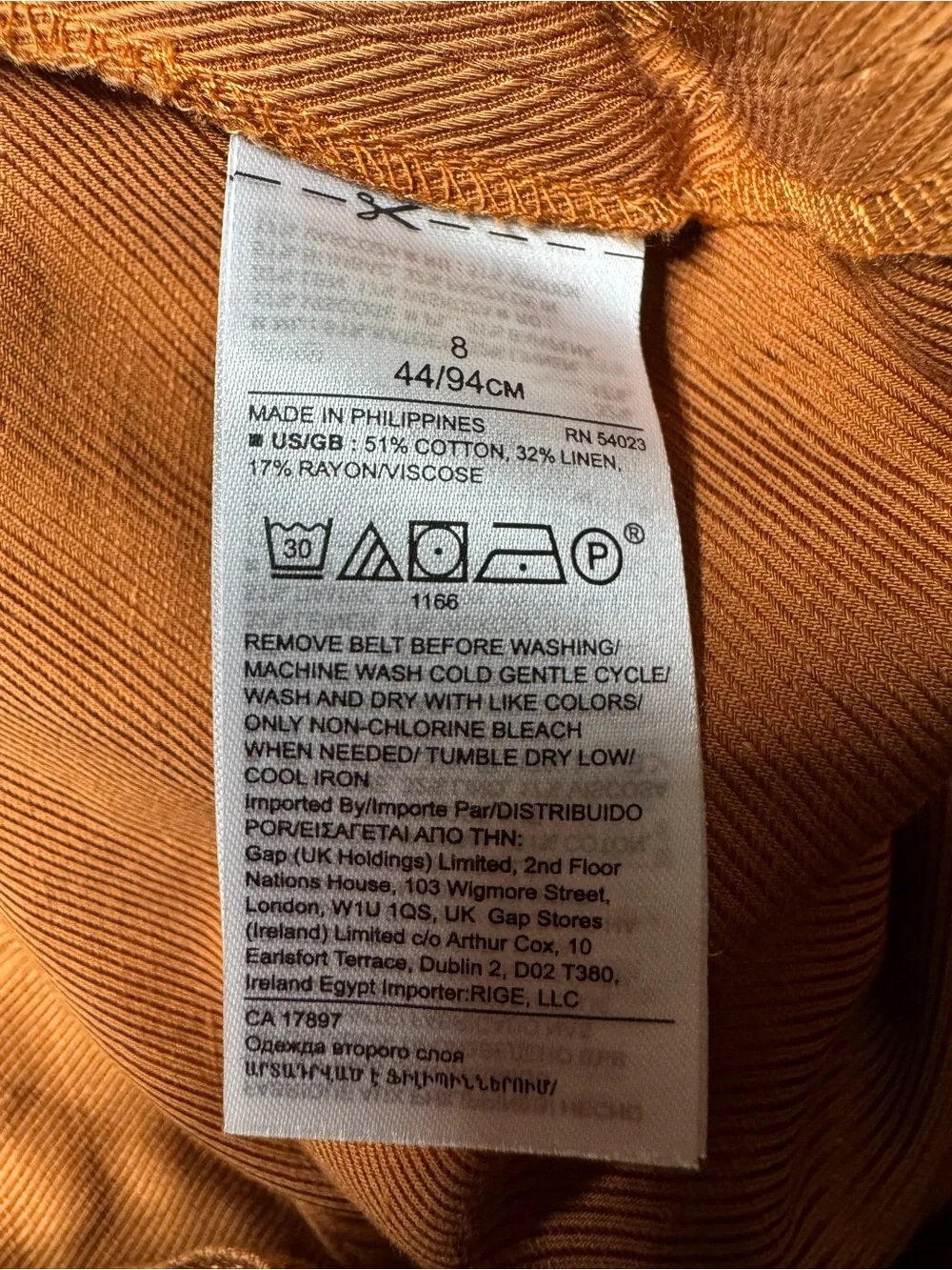 {Banana Republic} Rust Brown Paperbag Waist Button Down Linen Blend Skirt WSK36